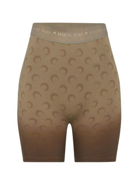 Marine Serre Moon-print faded shorts - Neutrals - zdjęcie produktu nr 1