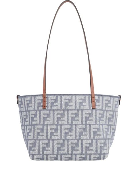 FENDI small Roll FF-logo leather-handle tote bag - Blue - zdjęcie produktu nr 1