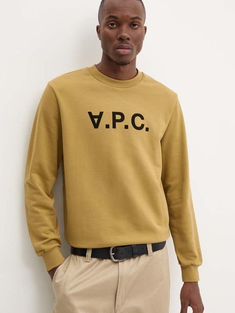 A.P.C. bluza bawełniana sweat standard grand vpc GOTS kolor żółty COHBN.M27907 - zdjęcie produktu nr 1