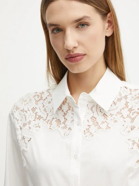 Morgan koszula CGRAP damska kolor beżowy regular z kołnierzykiem klasycznym CGRAP