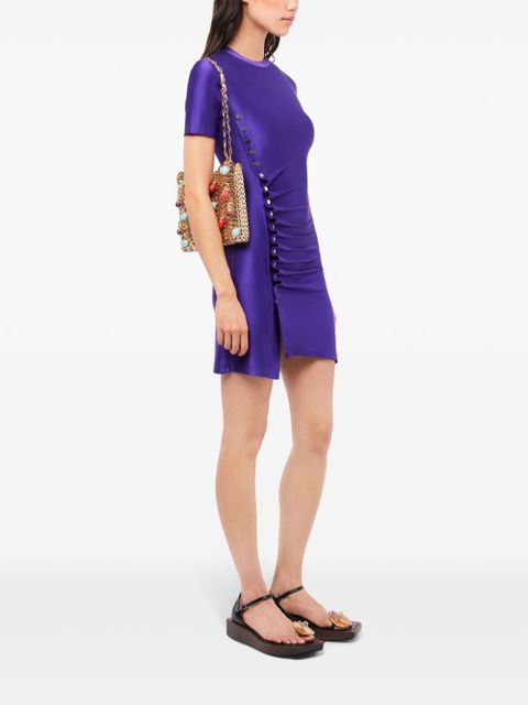 Rabanne Drapé Pression Mini Dress - Purple