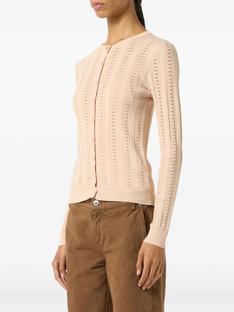 Blumarine ribbed cardigan - Neutrals