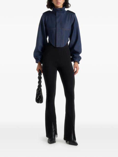 Manière De Voir Solange tacked-sleeve denim jacket - Blue - zdjęcie produktu nr 2