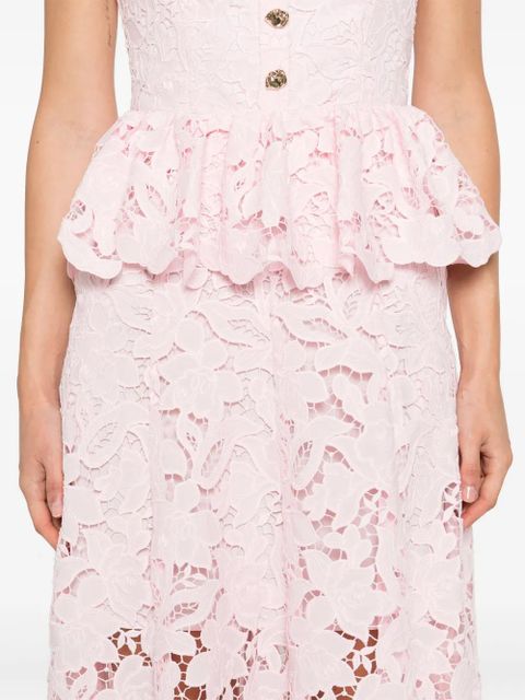Self-Portrait floral-lace midi dress - Pink - zdjęcie produktu nr 2