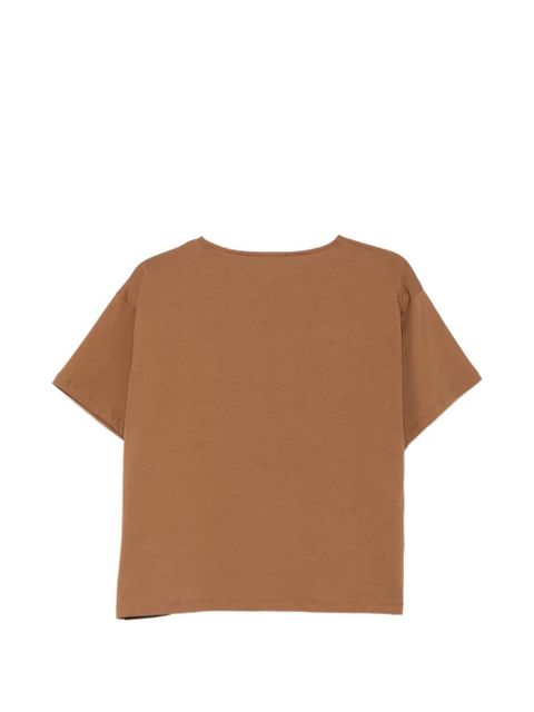 SOLOTRE gathered-trim T-shirt - Brown - zdjęcie produktu nr 2