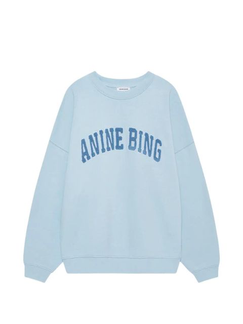 ANINE BING Miles logo-embroidered sweatshirt - Blue - zdjęcie produktu nr 1