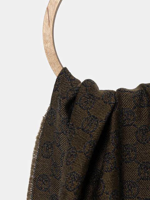 Moschino szalik wełniany kolor zielony wzorzysty M5131 50066 - zdjęcie produktu nr 2