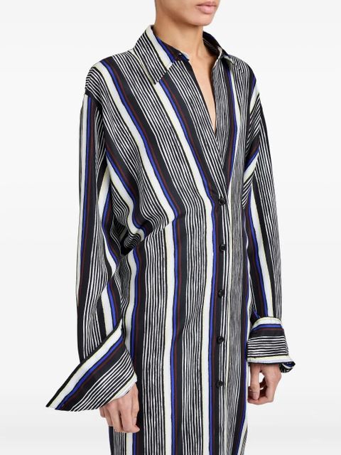 Proenza Schouler Amira striped midi dress - Black