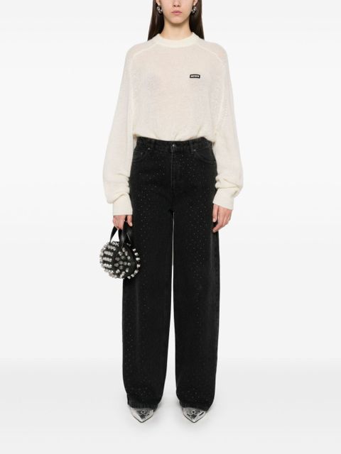 ROTATE BIRGER CHRISTENSEN logo-patch sweater - White