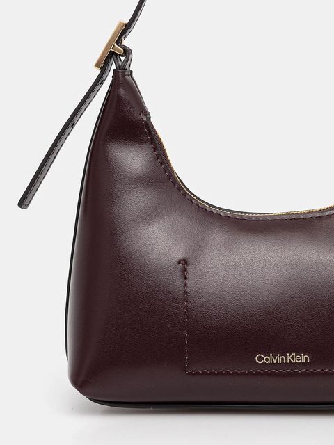 Calvin Klein torebka skórzana kolor fioletowy LV04F3263G