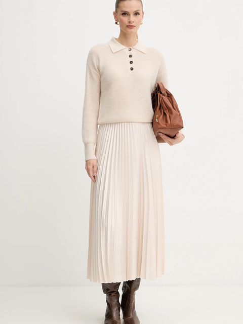 Marella spódnica kolor beżowy maxi rozkloszowana 2523106045200