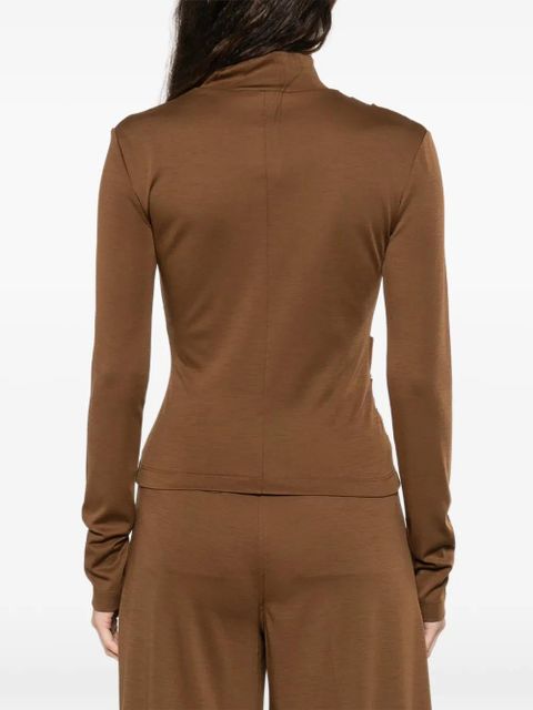 Max Mara Orme draped turtleneck top - Brown