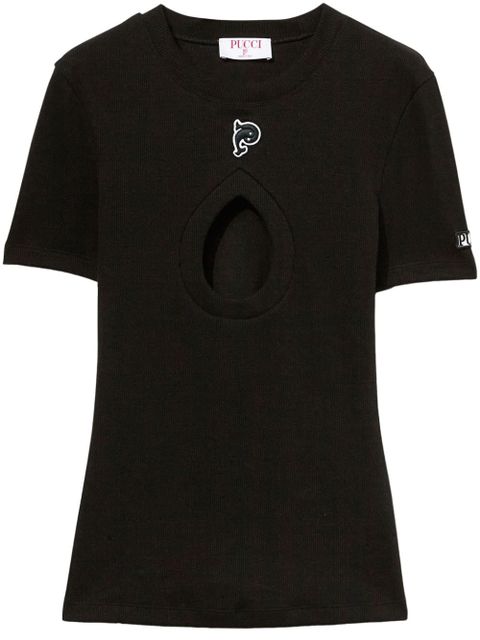 PUCCI teardrop cut-out T-shirt - Black - zdjęcie produktu nr 1