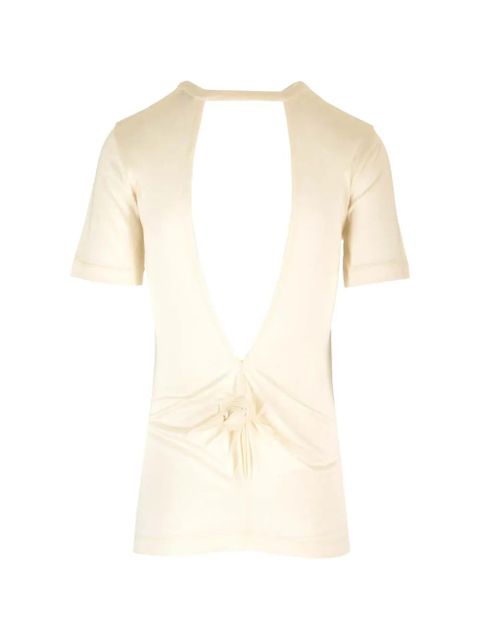 LOEWE knot-detail open-back T-shirt - Neutrals - zdjęcie produktu nr 2