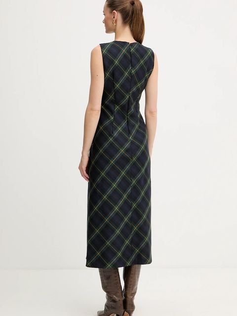 Luisa Spagnoli sukienka z dodatkiem wełny kolor granatowy midi rozkloszowana 542289