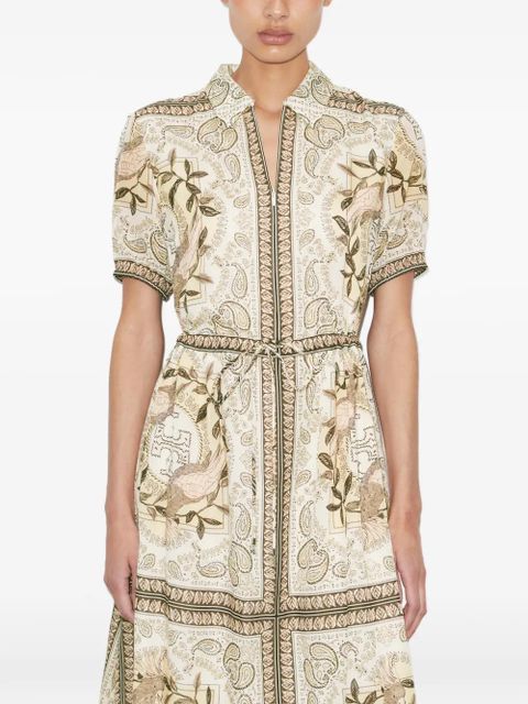 Tory Burch cinched cotton zip dress - Neutrals - zdjęcie produktu nr 2