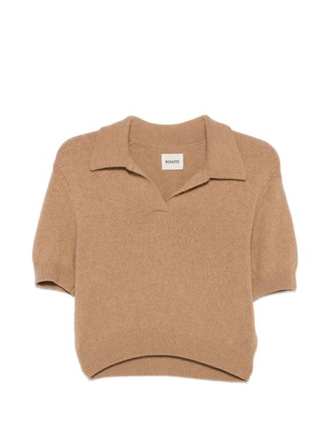 KHAITE Leni collared T-shirt - Neutrals - zdjęcie produktu nr 1