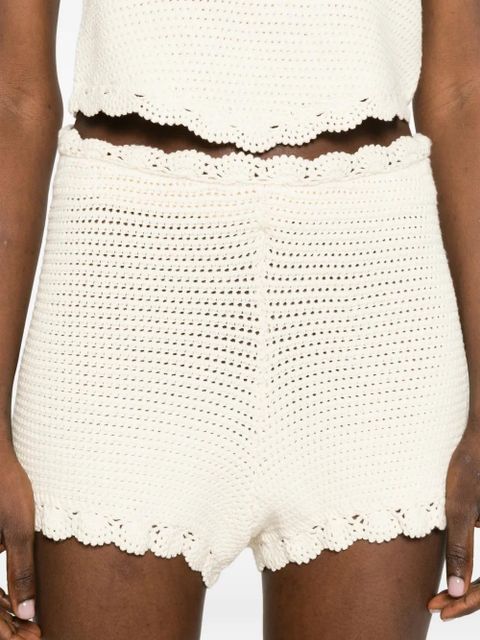 Posse Dylan crocheted mini shorts - Neutrals