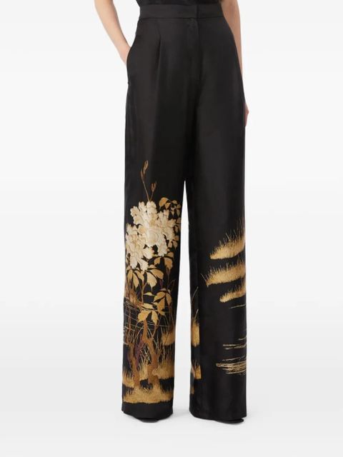 Max Mara floral-print palazzo pants - Black - zdjęcie produktu nr 2