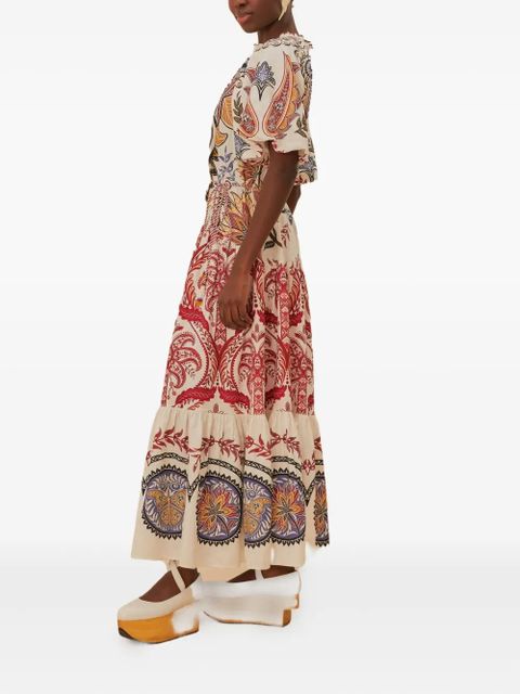 FARM Rio paisley-motif midi dress - Neutrals - zdjęcie produktu nr 2