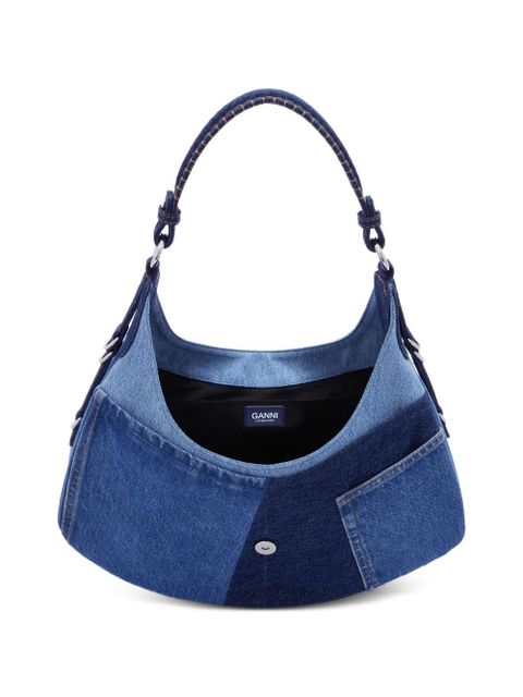 GANNI patchwork shoulder bag - Blue