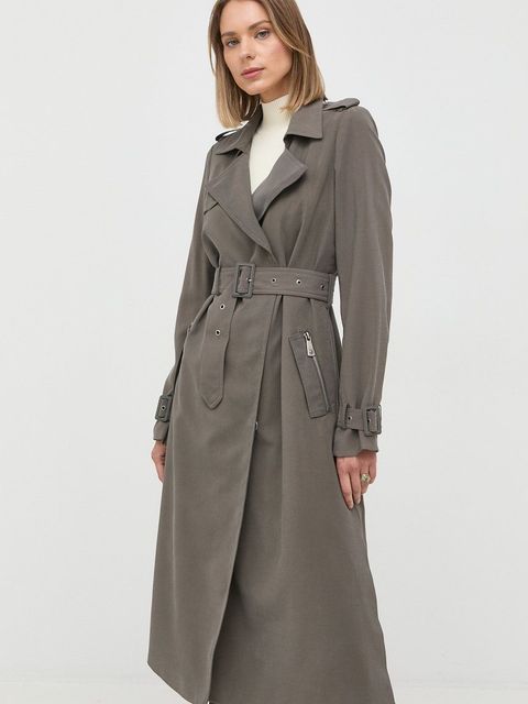 Guess trencz damski kolor zielony przejściowy dwurzędowy - zdjęcie produktu nr 2