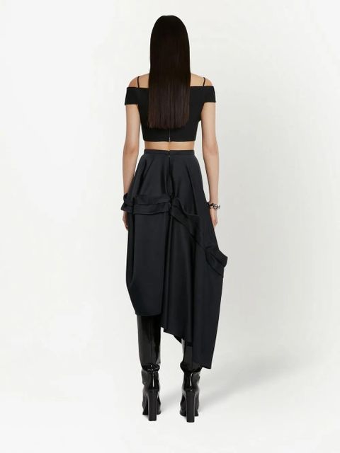 Alexander McQueen Trompe L'oeil tailored crop top - Black