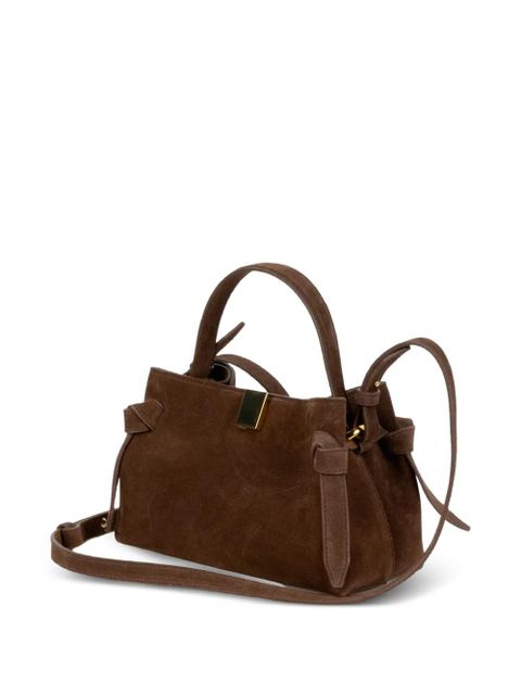 Yuzefi Gyoza top-handle knotted clutch bag - Brown