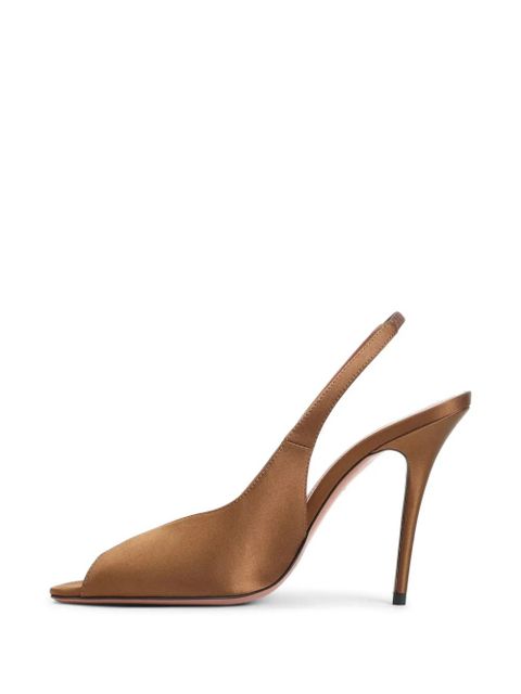 Amina Muaddi slingback open toe sandals - Brown