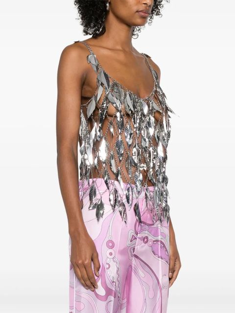 Rabanne chainmail scoop-neck top - Silver