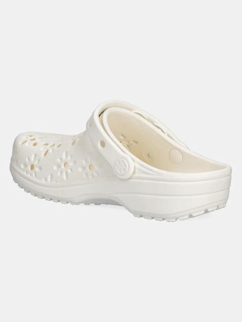 Crocs klapki Classic Floral Cut Out Clog damskie kolor beżowy na koturnie 210927-0WV - zdjęcie produktu nr 2
