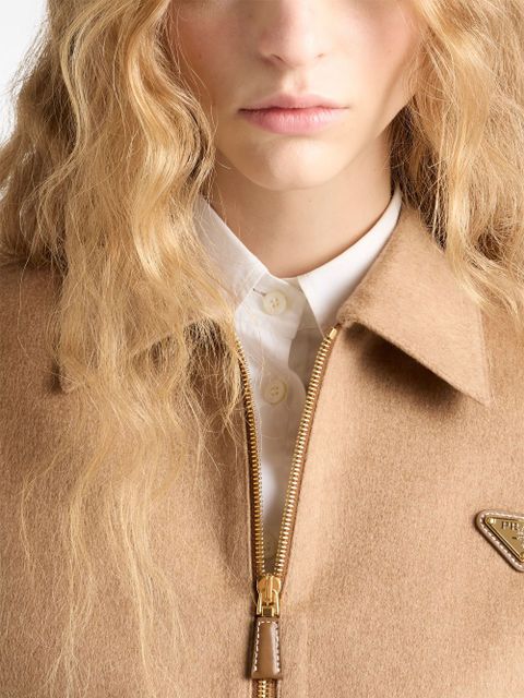 Prada camel-hair blouson jacket - Brown