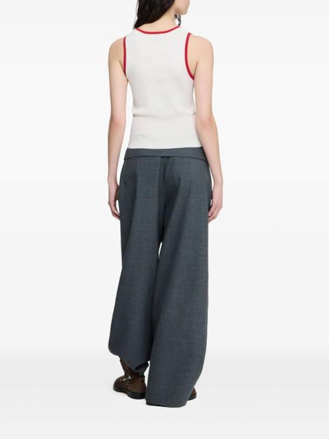 JW Anderson contrasting-trim tank top - White - zdjęcie produktu nr 2