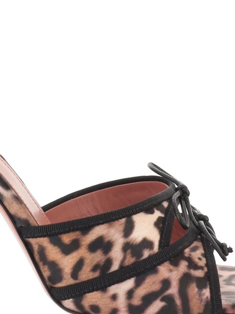 Amina Muaddi Eleonora 95mm leopard-print silk heeled pumps - Brown