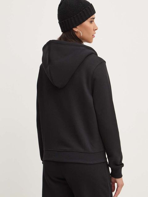 Guess Jeans bluza damska kolor czarny z kapturem gładka W4YQ03 KC811 - zdjęcie produktu nr 2