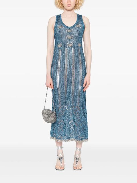 Rabanne lurex-knit midi dress - Blue - zdjęcie produktu nr 2