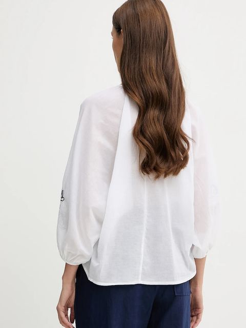 United Colors of Benetton koszula bawełniana damska kolor biały regular 5VZCDQ0BN