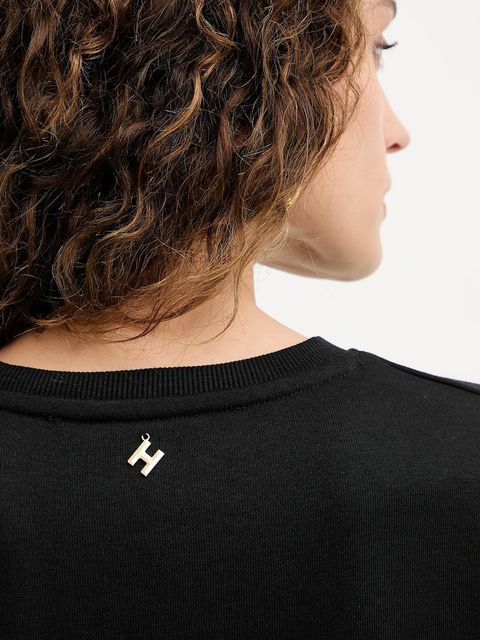 Silvian Heach bluza BASSIN damska kolor czarny z aplikacją GPA25113FE