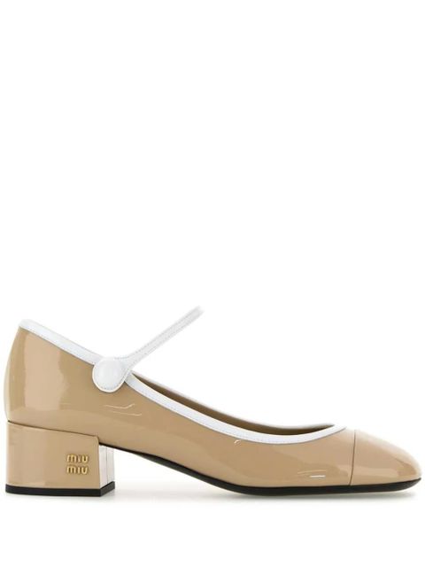 Miu Miu 40mm leather pumps - Neutrals - zdjęcie produktu nr 1