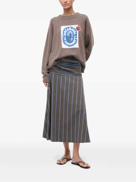 STAUD Sol striped skirt - Blue - zdjęcie produktu nr 2