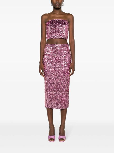 ROTATE BIRGER CHRISTENSEN sequined bandeau top - Pink