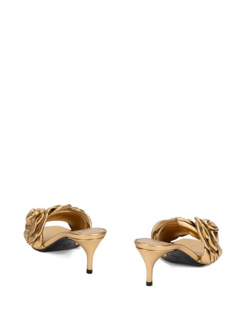 Valentino Garavani flower heeled sandals - Gold - zdjęcie produktu nr 2