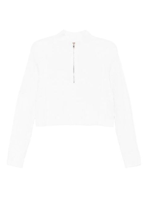 Maje short-zip ribbed sweater - White - zdjęcie produktu nr 1