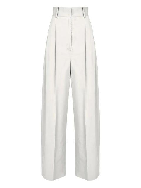 Ferragamo pleated high-waisted trousers - White - zdjęcie produktu nr 1