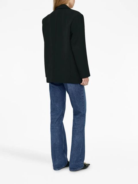 ANINE BING Quinn single-breasted wool blazer - Black