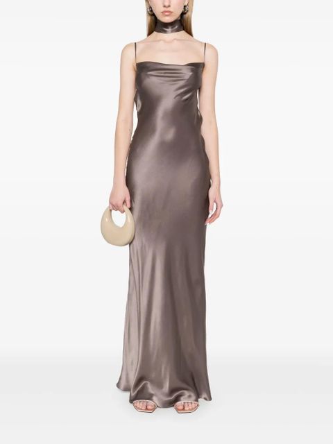 MANURÍ Vivie silk gown - Grey - zdjęcie produktu nr 2