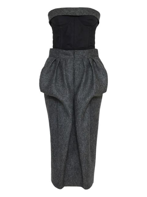 Maison Margiela strapless bubble-waist midi dress - Grey - zdjęcie produktu nr 1