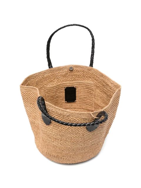 DRAGON DIFFUSION x Sovani raffia shoulder bag - Neutrals