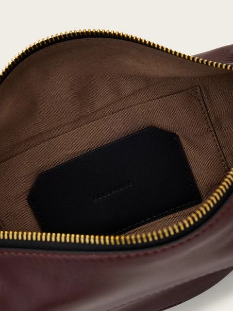 AllSaints torebka skórzana LUNA kolor czerwony W192XD