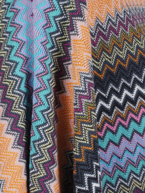 Missoni chevron-pattern fringed cape - Black